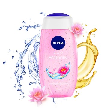 NIVEA Waterlily & Oil 250ml Body Wash| Shower Gel with Care Oil Pearls|