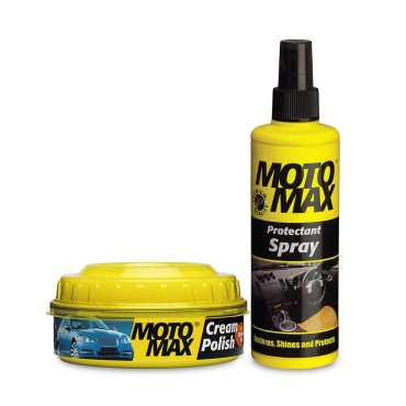 Motomax Mini Kit For Protecting Bike, Car- Cream Polish 230 g, Protectant Spray 200 ml