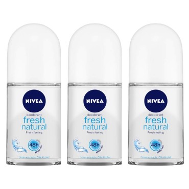 Nivea Unisex Fresh Natural Roll On, 50Ml (Pack Of 3)