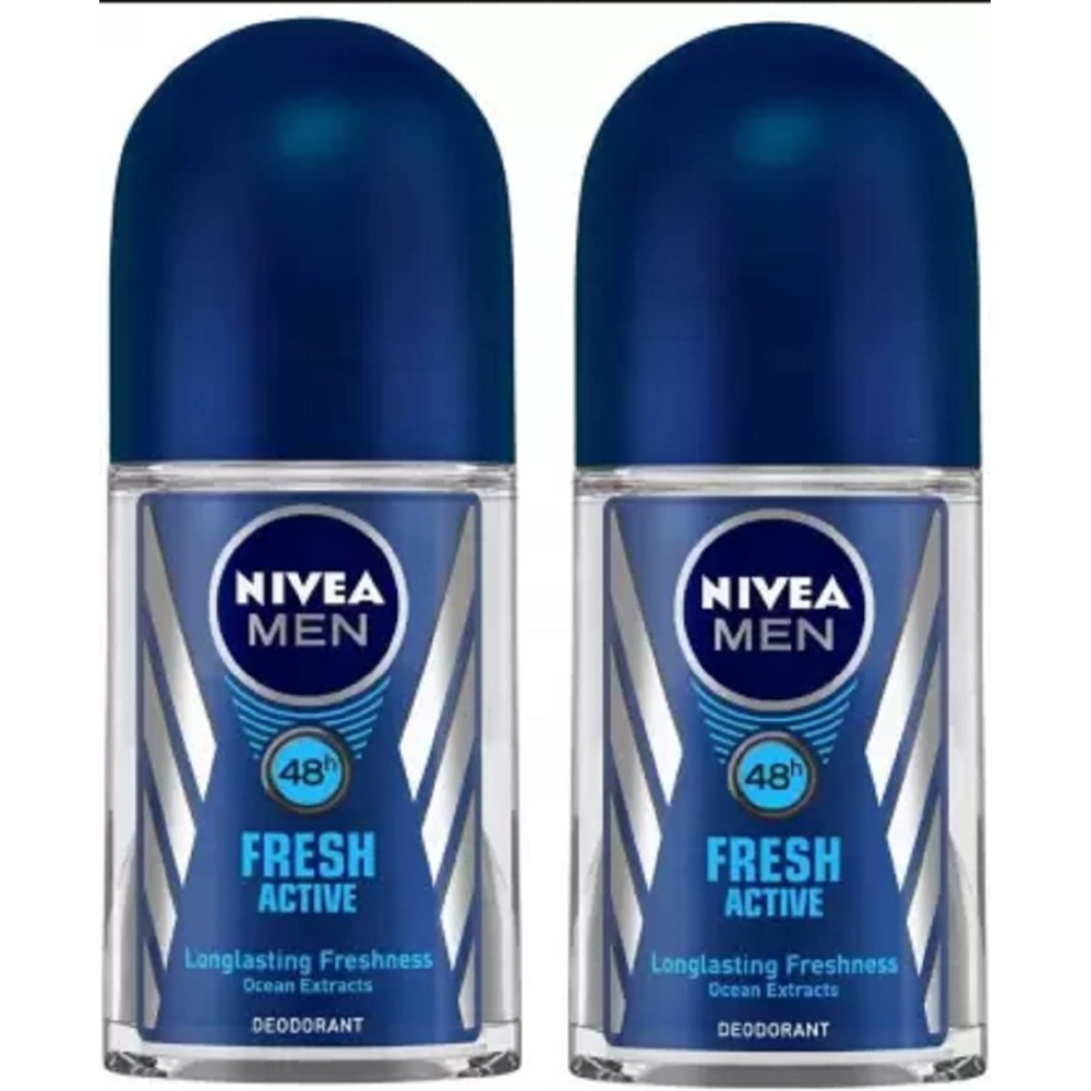 Nivea Unisex Deo Fresh Active Roll On, 50Ml (Pack Of 2)