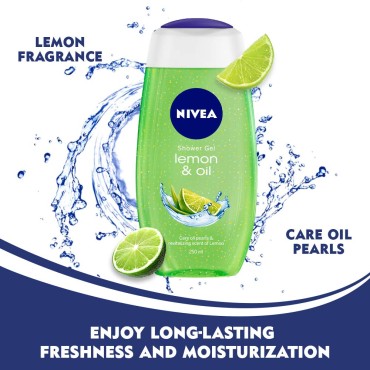 NIVEA Lemon and oil 250ml Body Wash (Pack of 3)