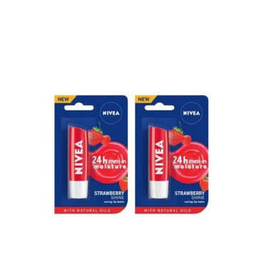 Nivea Lip Balm Strawberry Shine Set of 2 (4.8 g)