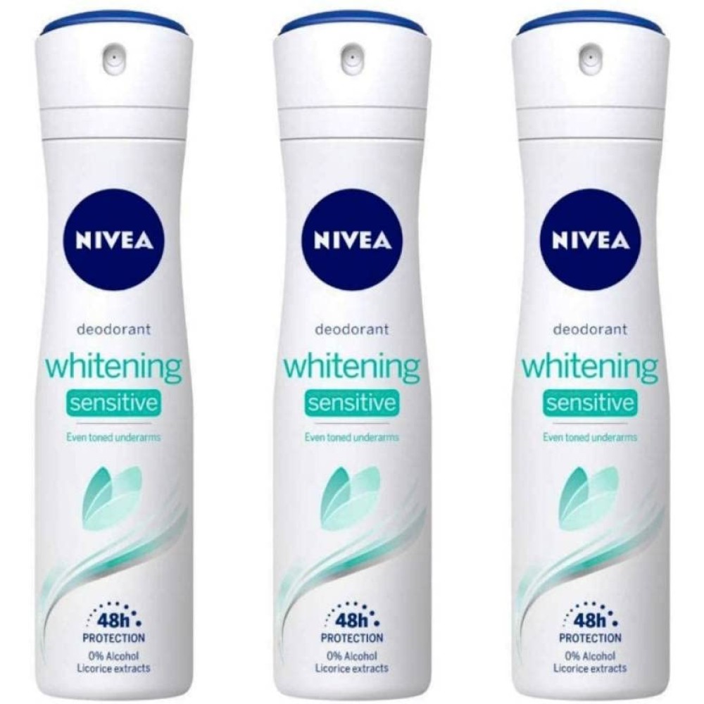 NIVEA WHITENING SENSITIVE PACK OF 3 Deodorant Spray - For Women (450 ml,