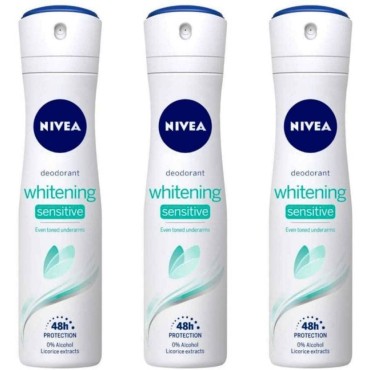 NIVEA WHITENING SENSITIVE PACK OF 3 Deodorant Spray - For Women (450 ml,