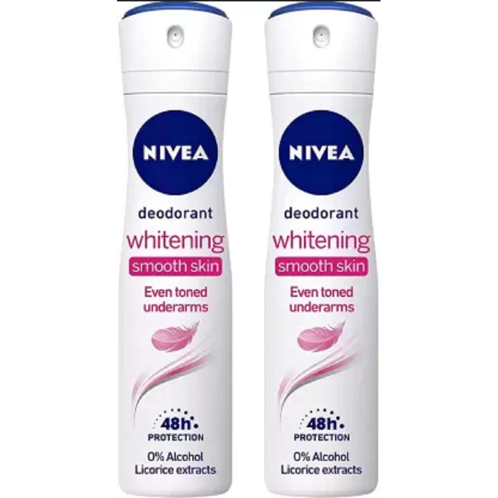NIVEA Deodorant, Whitening Smooth Skin, Women, 150 ml Deodorant Spray - For Women (300 ml, Pack of 2) NIVEA Deodorant, Whitening Smooth Skin, Women, 150 ml Deodorant Spray - For Women (300 ml, Pack of 2)
