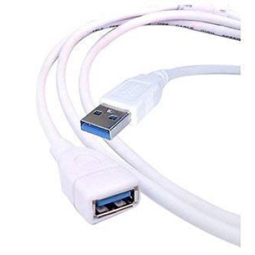 TERABYTE 1.5 Meter USB Extension Cable USB to USB 3.0 Data Transfer Cord Male to Female Extension USB Cable (Extend USB Port, White)