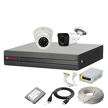 CP Plus 4 Channel HD DVR 1080p 1Pcs,1 Pcs Indoor 1 Pcs Outdoor Camera 2.4 MP,1/2 TB Hard Disk,5m HDMI,55 meter Wire Bundle Full Combo Set