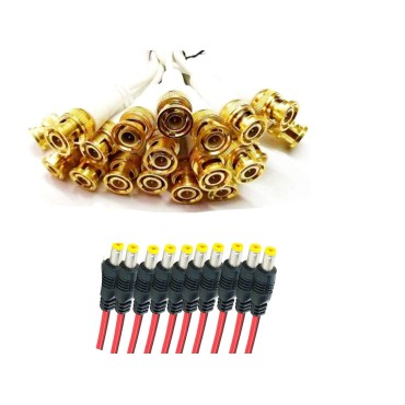 Connector Cable for CCTV Camera 50 BNC+50 DC total Pack of 100
