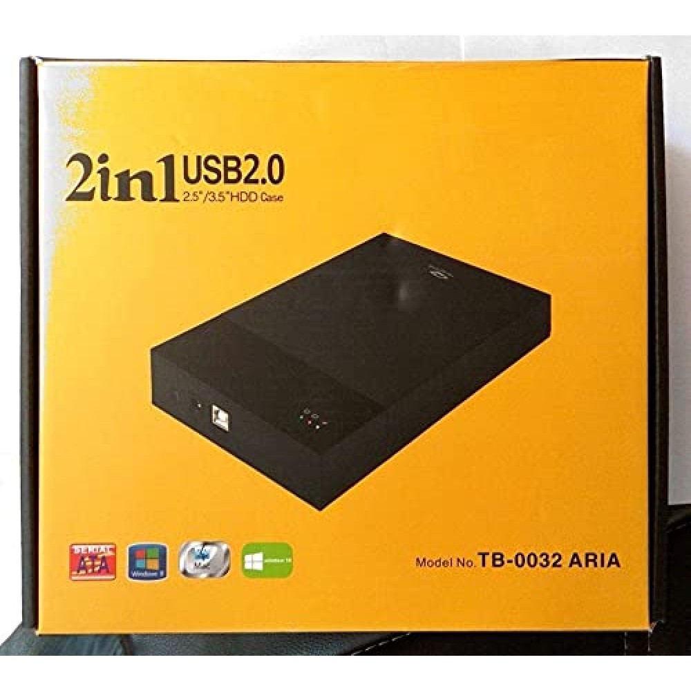 TERABYTE 2in1 USB 2.0 External Hard Drive Casing for 2.5" & 3.5" Sata Hard Drives Dual 2.5 inch and 3.5 inch HDD Enclosure,Black (Use for Desktop Only)
