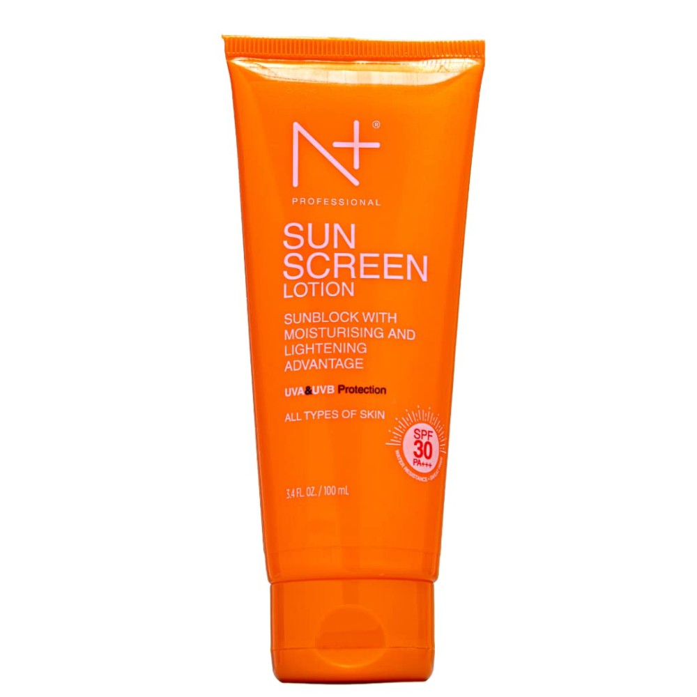 N+ Professional Sunscreen Lotion 30 SPF Sunblock with Moisturising And Lightening advantage UVA & UVB Protection for All Types of Skin | 100ml (1)