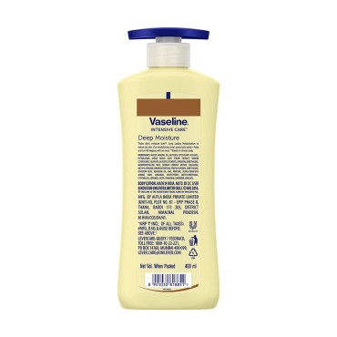 Vaseline Intensive Care Deep Moisture Nourishing Body Lotion 400 ml, Daily Moisturizer for Dry Skin, Gives Non-Greasy, Glowing Skin - For Men & Women
