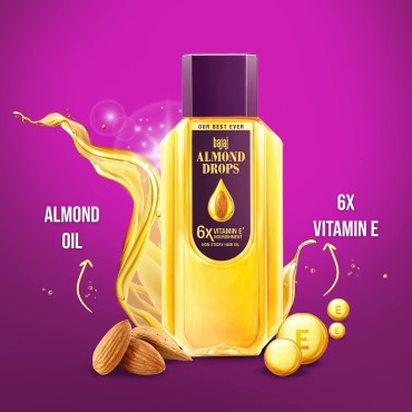 Bajaj Almond Drops Hair Oil, enriched with 6X Vitamin E, 500 ml
