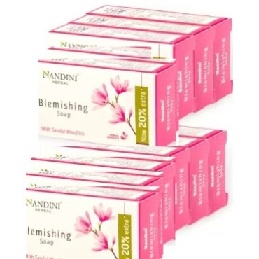 Nandini Herbal Blemishing Soap Enriched With Sandalwood Oil for Man & Women, 30gm. (Pack of 4)  (10 x 30g)
