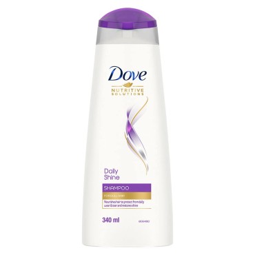 Dove Daily Shine Shampoo 340 ml, For Dry and Damaged Hair, Strengthening Shampoo Gives Smooth and Strong Hair - Mild Daily Shampoo for Men & Women