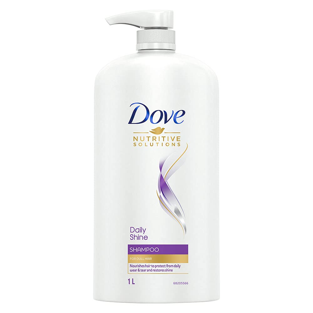 Dove Daily Shine Shampoo 1 L, For Damaged or Frizzy Hair, Makes Hair Soft, Shiny And Smooth - Mild Daily Shampoo for Men & Women