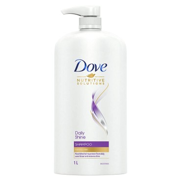 Dove Daily Shine Shampoo 1 L, For Damaged or Frizzy Hair, Makes Hair Soft, Shiny And Smooth - Mild Daily Shampoo for Men & Women