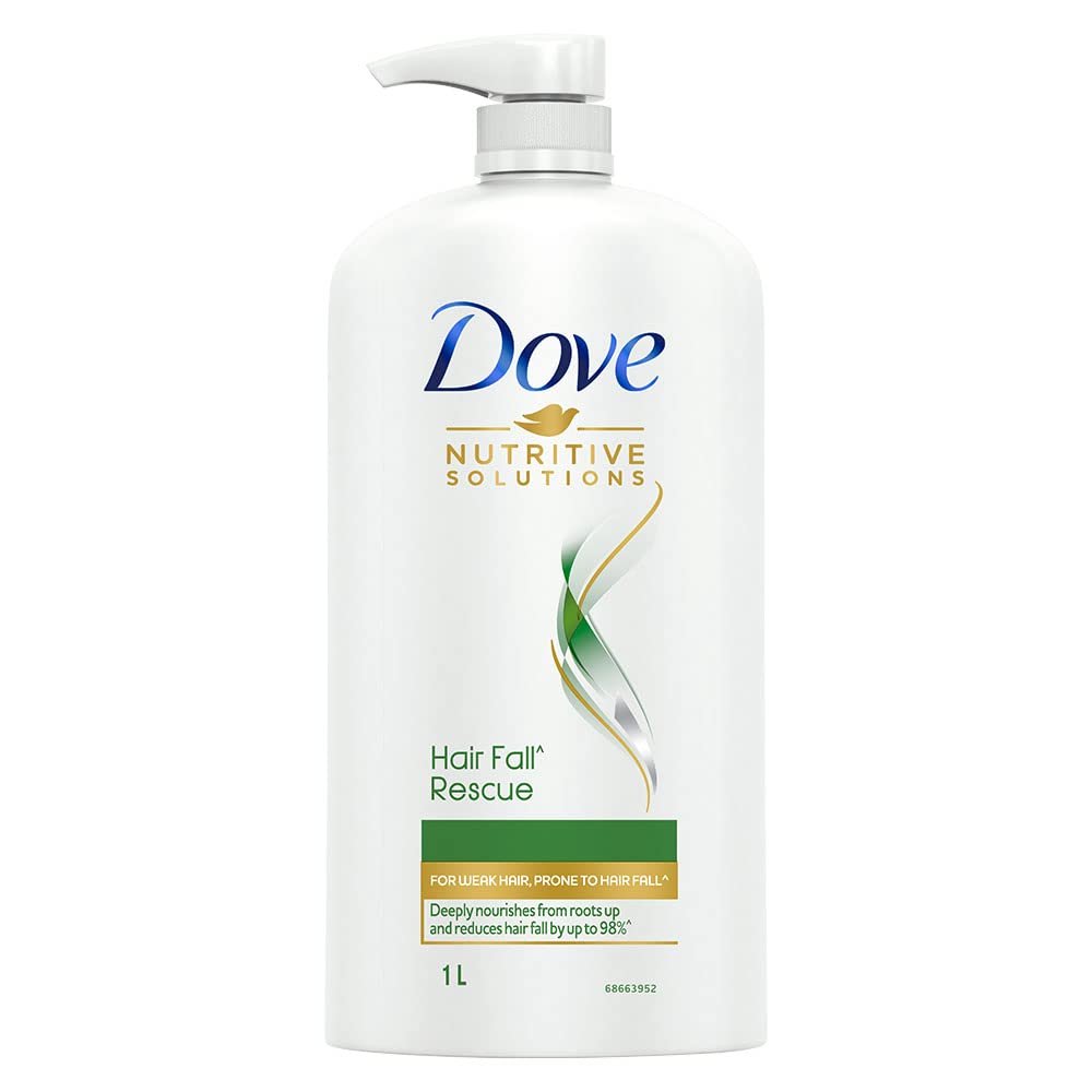 Dove Hair Fall Rescue Shampoo 1 L, For Damaged Hair, Hair Fall Control for Thicker Hair - Mild Daily Anti Hair Fall Shampoo for Men & Women Dove Hair Fall Rescue Shampoo 1 L, For Damaged Hair, Hair Fall Control for Thicker Hair - Mild Daily Anti Hair Fall Shampoo for Men & Women