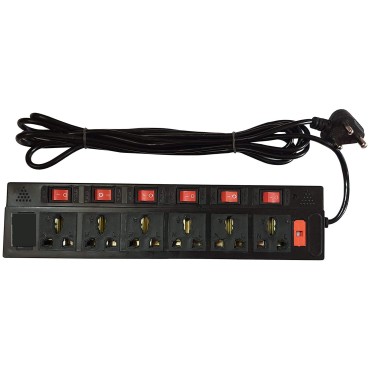 5 Meter Long Cable Electrical Surge Protection Extension Cord Board 6 + 6 Power Strip Socket
