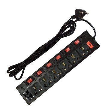 5 Meter Long Cable Electrical Surge Protection Extension Cord Board 6 + 6 Power Strip Socket
