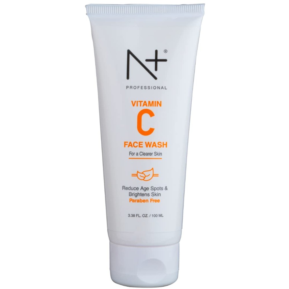 N+ Professional Vitamin C Face Wash For Oily to Normal Skin women & men, Hydration, Brightening, Pore Cleansing, Detan, Acne & Sensitive Skin, - No Parabens (100ml) (Pack of 1)