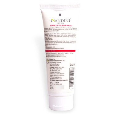 Nandini Herbal Apricot Scrub Pack Enriched with Apricot extract for Remove Blackheads & whiteheads, 120gm. (Pack of 1)