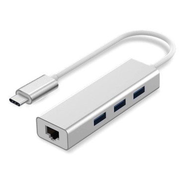 ZIKVIK Type -C 3.0 to 3 Port USB Hub + RJ45 Adapter 
