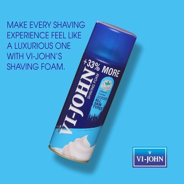 VI - JOHN Shave Foam For Men All Skin Type Enriched with Antibacterial Tea Tree Oil & Vitamin E, Pack of 2 (400 grams Each)