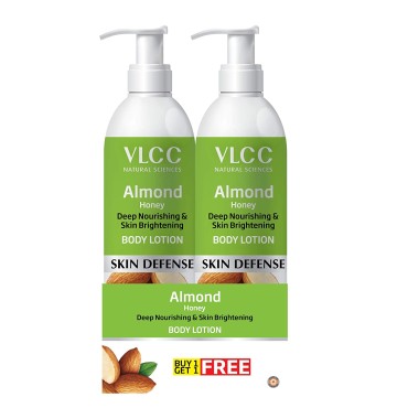 VLCC Almond Honey Deep Nourishing Skin Brightening Body Lotion, 350 ml (White) -Pack of 2
