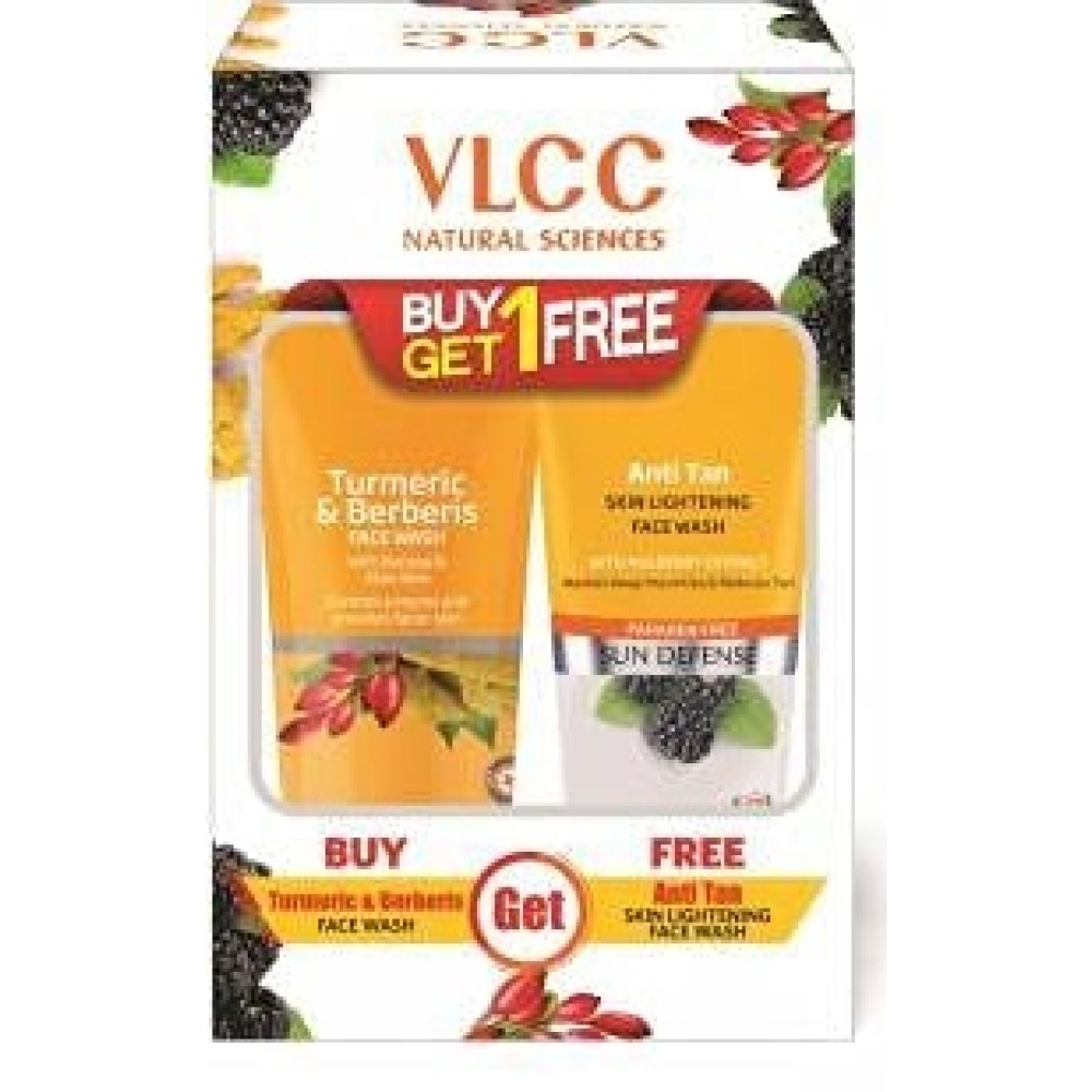 VLCC Vlcc Turmeric & Berberis Face Wash + Anti Tan Skin Lightening Face Wash combo pack 1
